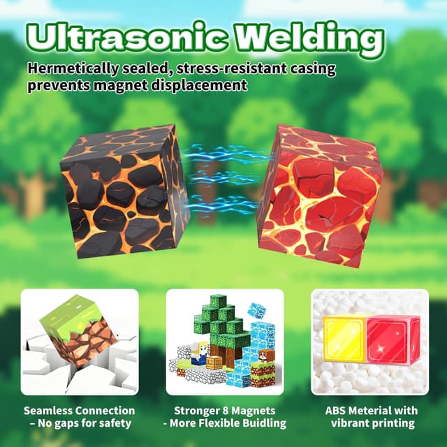 Detalle de Thusine Magnetic Blocks 150-piece magnetic building blocks set for STEM play (age 3+)