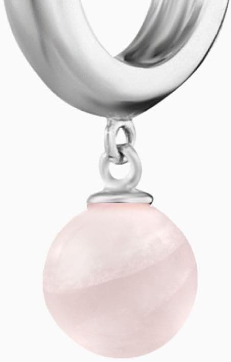 Detalle 2 de Engelsrufer Powerful Stone Creole Rosenquarz Ohrstecker