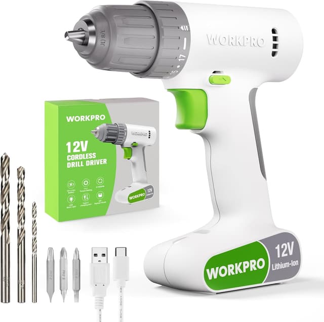 Imagen de WORKPRO Atornillador Inalámbrico 12V 17+1 Par en OfertitasTOP
