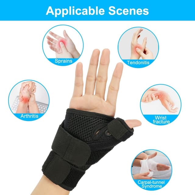 Detalle de ACWOO Attelle pouce réglable pour main droite & gauche (noir) : arthrite, tendinite, canal carpien et entorses