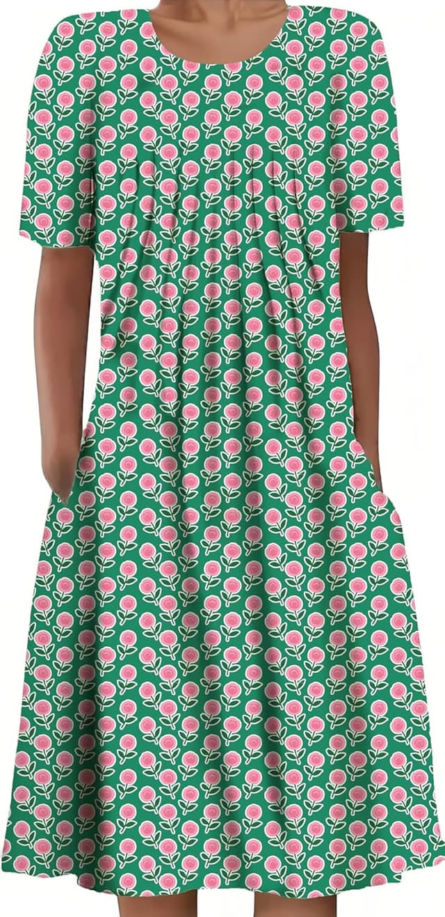 Detalle de LOVESHOOT Womens Summer Midi Dress (2026) Casual A-Line with Pockets