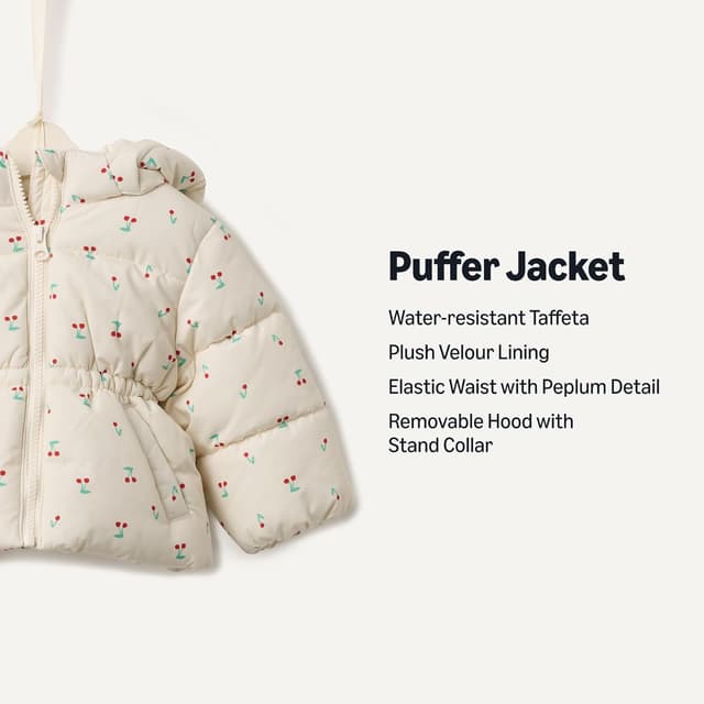 Detalle 2 de Amazon Essentials Girls’ Water-Resistant Hooded Puffer Jacket