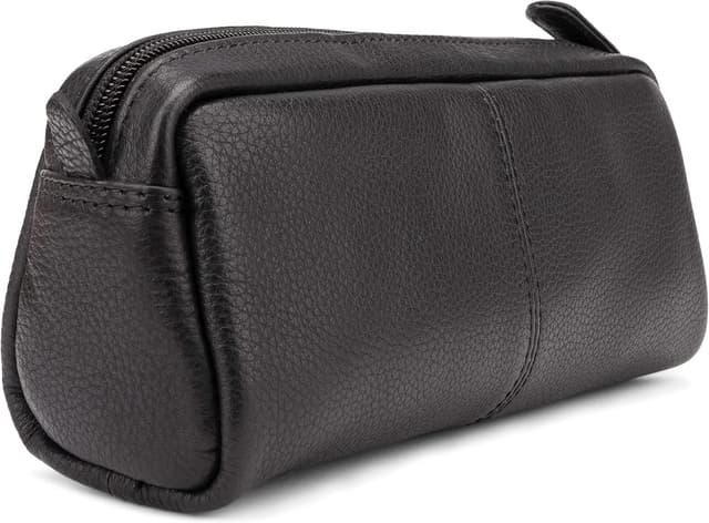 Detalle de LEABAGS Leder Federmäppchen (Fort Wayne) – großes Echtleder Stiftetui für Schule, Uni & Beruf