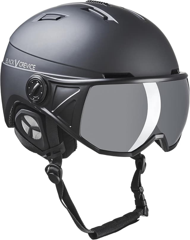 Detalle de Black Crevice St.Moritz casco sci 1 visiera