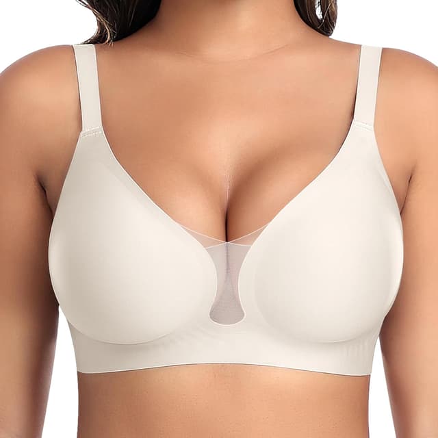 Detalle de Nahtloser BH ohne Bügel (Bralette) mit tiefem V-Ausschnitt und Kreuz-Spitze