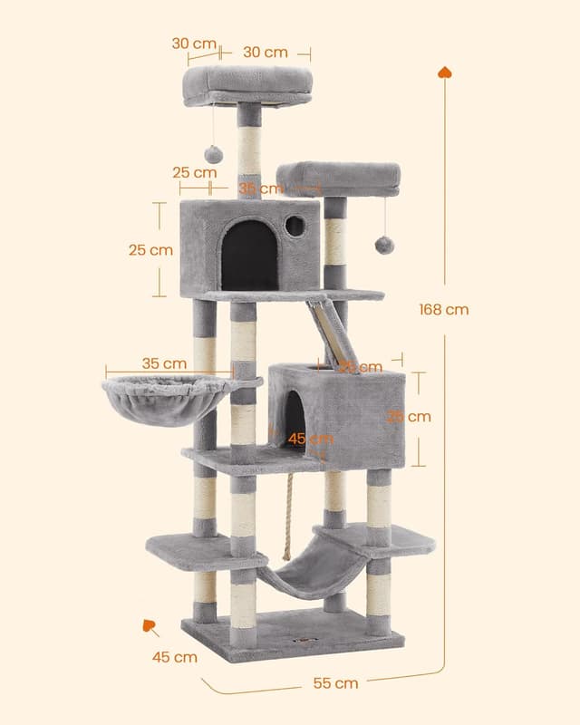 Thumbnail 5 de Feandrea PCT165W01 Árbol para gatos 168 cm
