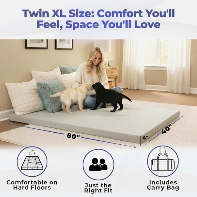 Detalle de Hazli Matrix AirCell Memory Foam Camping Mattress Pad (CertiPUR-US, Roll-Up) for Adults