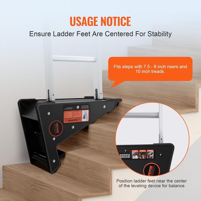 Detalle 2 de VEVOR livellatore per scale e stabilizzatore per scale fino a 172,4 kg