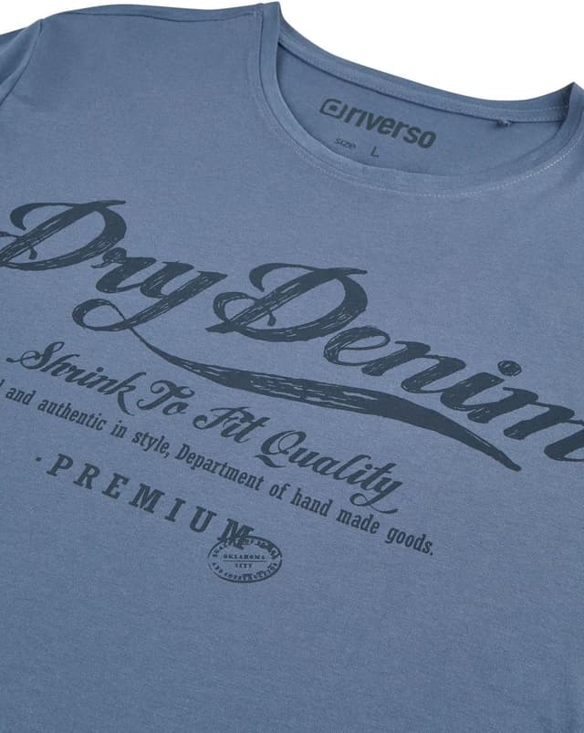 Thumbnail 6 de riverso Herren T‑Shirt Regular Fit RIVLeon im 4er Set – Baumwolle mit Rundhals und Brust-Print