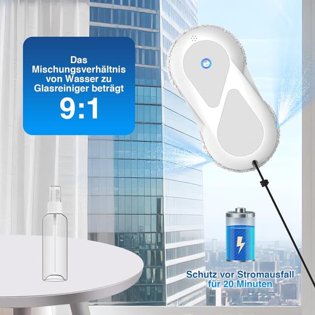 Detalle 2 de Fensterputzroboter 5600Pa mit Sprühfunktion