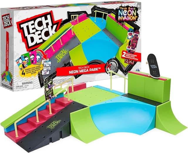 Imagen de Tech Deck Neon Mega Park X-Connect — parque de dedos para 2 fingerboards en OfertitasTOP