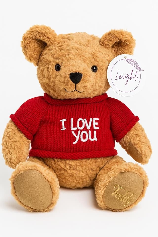 Thumbnail 6 de LEIGHT Orsacchiotto di peluche bianco “I Love You” con maglione lavorato – 35 cm