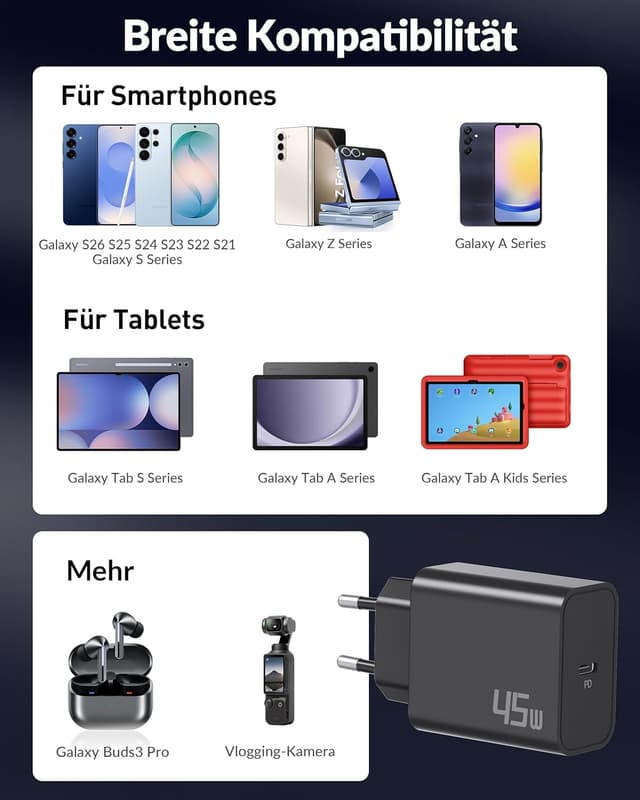 Thumbnail 6 de Samsung 45W USB C Ladegerät Schnellladegerät