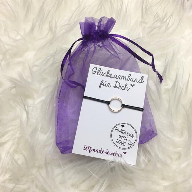 Detalle 2 de Selfmade Jewelry Armband Damen Kreis – größenverstellbares Handgelenkband mit Makramee-Knoten (inkl. Geschenkverpackung)