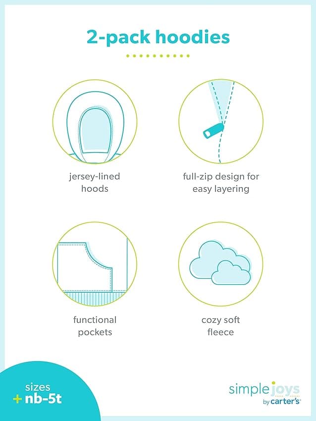Detalle 2 de Simple Joys 2-Pack Fleece Sudadera bebé 3-6 meses