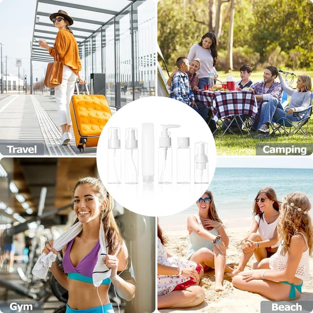 Thumbnail 6 de Carehabi Set di 12 bottiglie da viaggio 30/50 ml