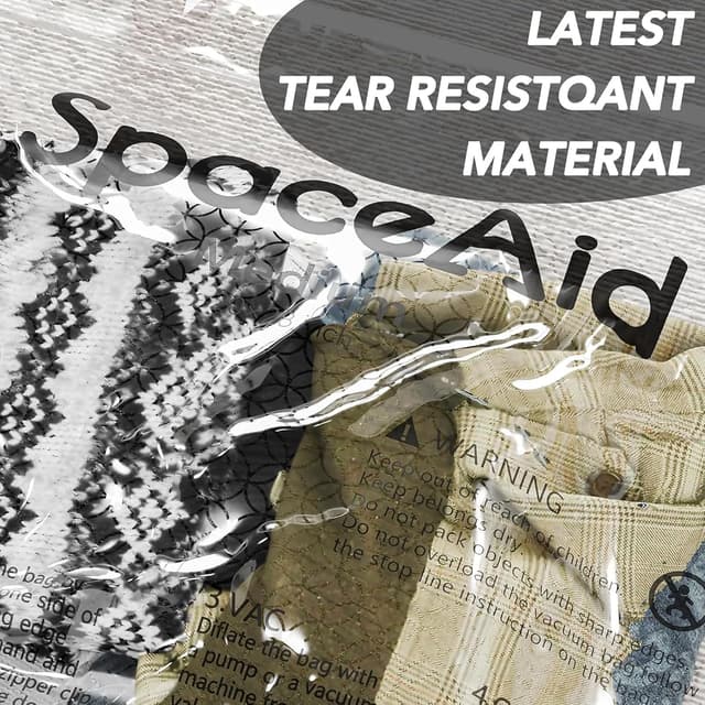 Detalle 1 de SpaceAid 14-pack vacuum storage bags with electric air pump (Jumbo to Small) for bedding, pillows and clothes