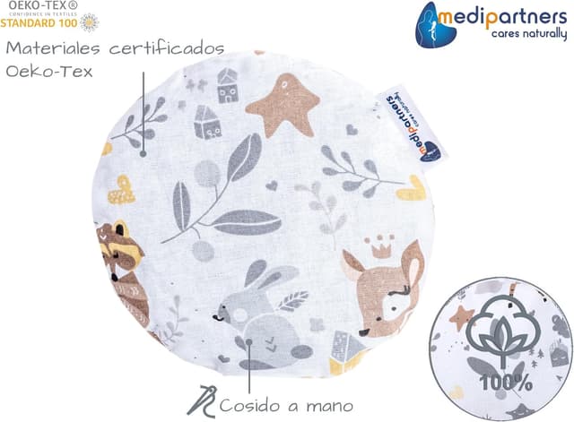 Detalle 2 de Medi Partners Almohada Térmica Bebés 100% Algodón 🦌