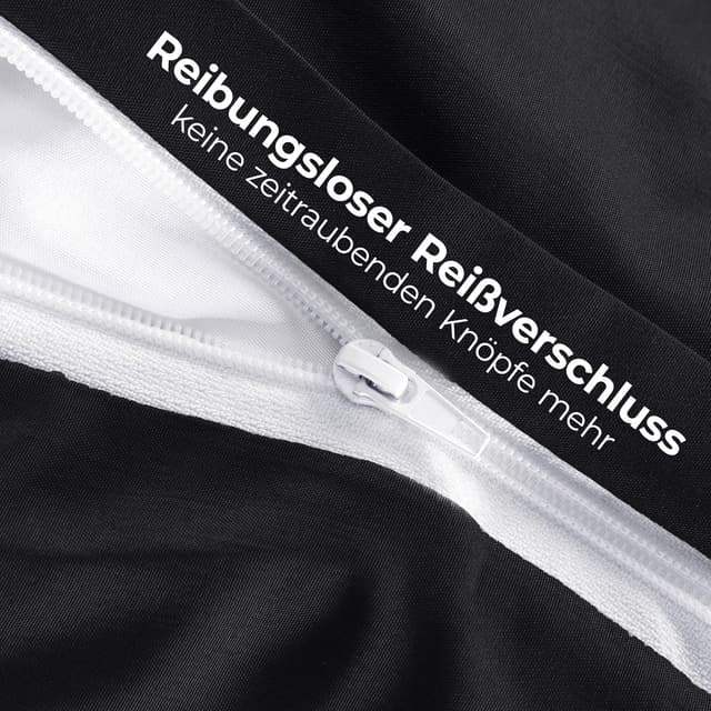Detalle 2 de Utopia Bedding Bettwäsche-Set 135x200 (Mikrofaser) mit Kissenbezug 80x80 – Schwarz