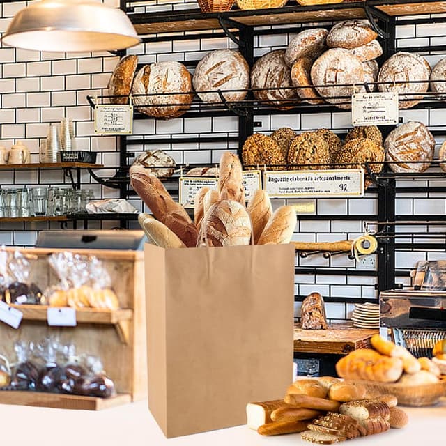 Thumbnail 5 de 100Stück Kraftpapier Geschenktaschen mit Henkel