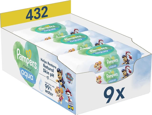 Imagen de Pampers Harmonie Aqua 432 lingettes bébé en OfertitasTOP