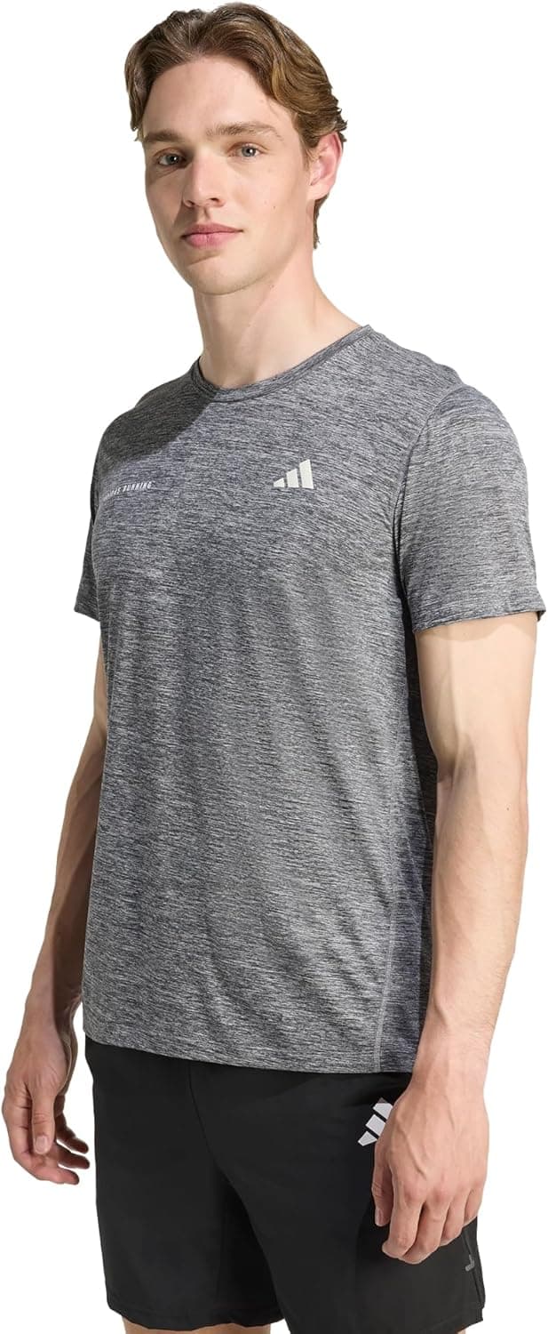 Detalle de adidas Own The Run Melange T-Shirt (CLIMACOOL, recycled polyester)