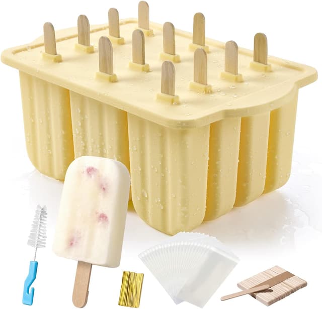 Thumbnail 6 de MEETRUE 12-Piece Silicone Popsicle Molds Kit with Sticks, Bags, and Cleaning Brush