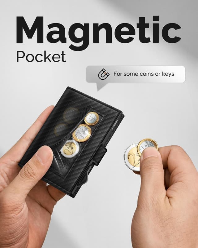 Thumbnail 4 de YESIIW Pop-up RFID leather trifold wallet, 9 cards đź‘›