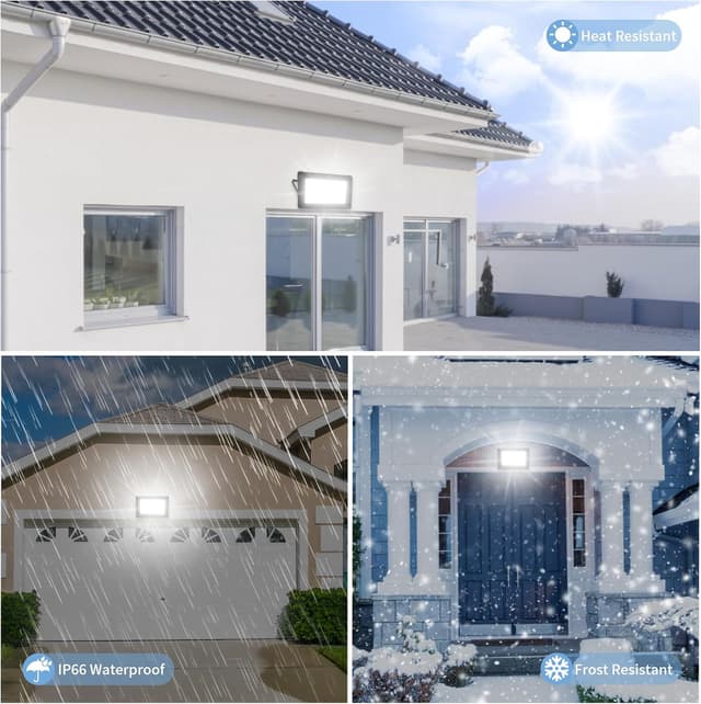 Detalle 2 de Jefedana 150W LED Außenstrahler 15.000 lm, 3.000 K Warmweiß, IP66, 120° mit 180 LED-Chips