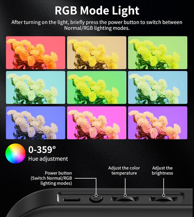 Detalle de TONEOF Magnetic 6000mAh RGB Ring Light