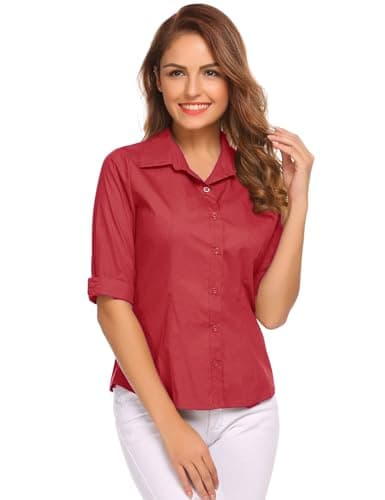 Thumbnail 3 de Hotouch Chemisier Femme Coton Manches Courtes ⚙