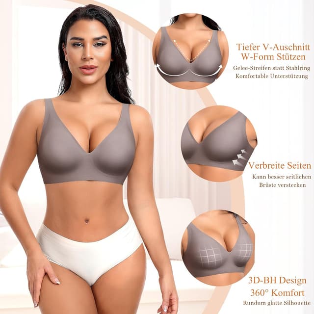 Detalle 2 de Nahtloser V-Ausschnitt BH für Damen