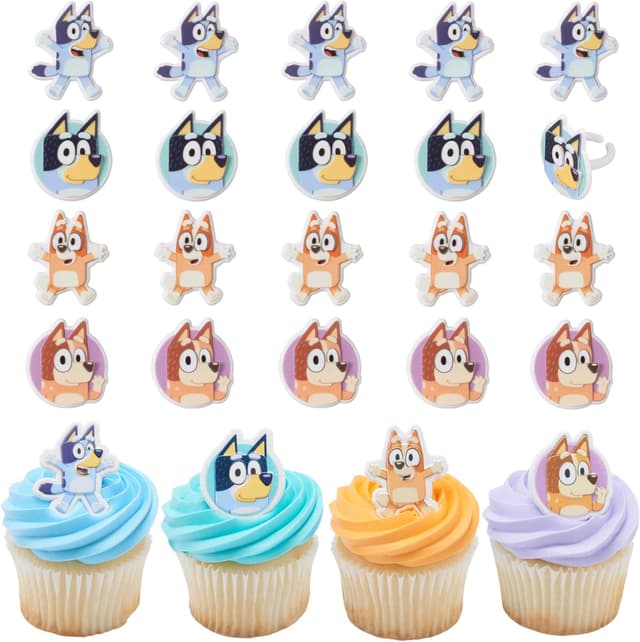 Imagen de DecoPac Bluey So Much Fun Cupcake Rings 24-Pack en OfertitasTOP