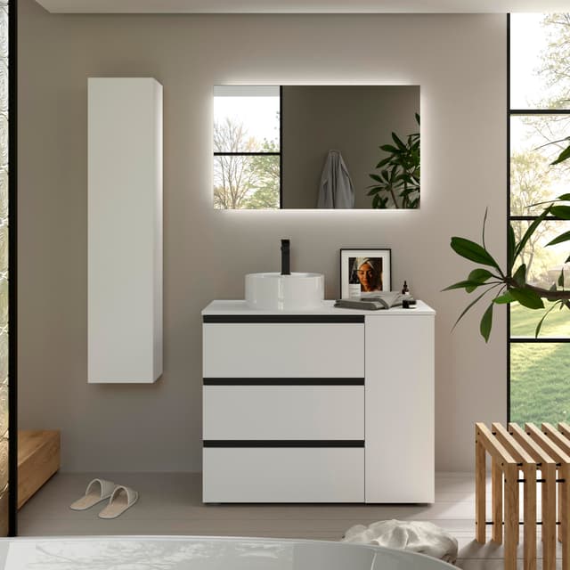 Detalle 2 de Salgar Bequia Plus Metal — mueble baño 3 cajones 1 poza