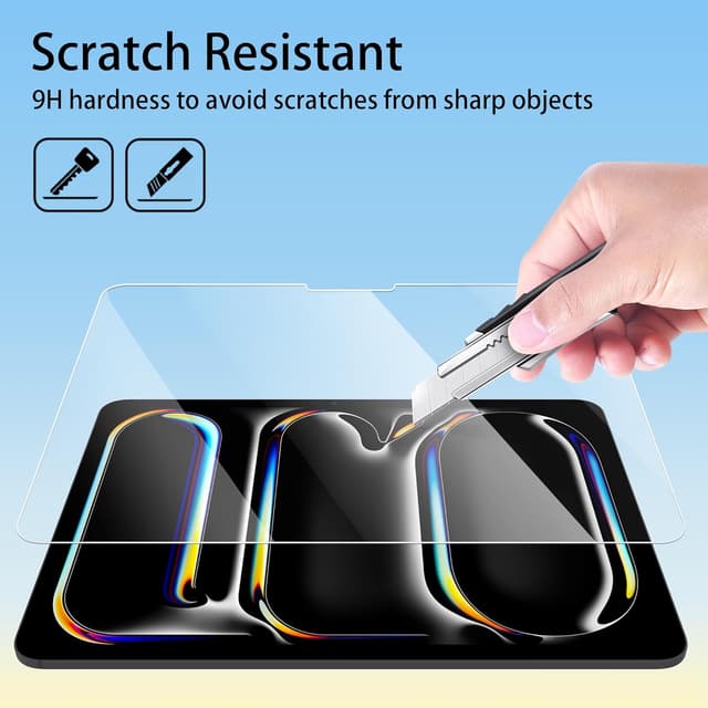 Detalle de 4youquality 2-Pack 9H Tempered Glass Screen Protector for 11-inch iPad Pro (M5/M4, 2025/2024)