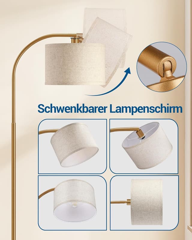 Detalle 2 de EDISHINE Stehlampe Wohnzimmer 161 cm mit Bogen