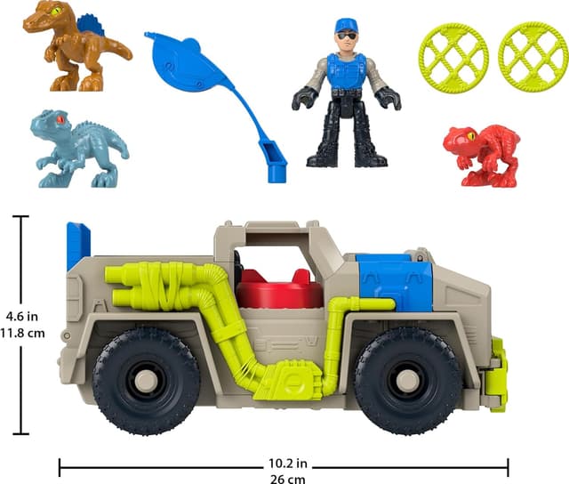 Detalle de Fisher-Price Imaginext Coffret de jeu Camion de capture et de transport des dinosaures Jurassic World (HRK69) dès 3 ans