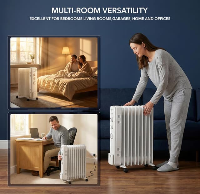 Detalle 1 de Air Pro Oil Filled Radiator 2500W Heater