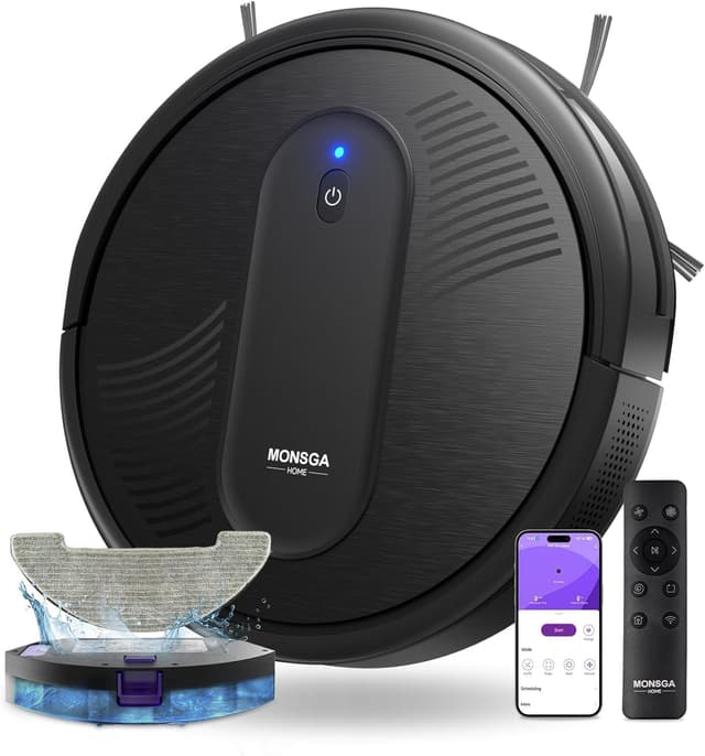 Detalle de MONSGA MR1 robot vacuum with mop 4000Pa