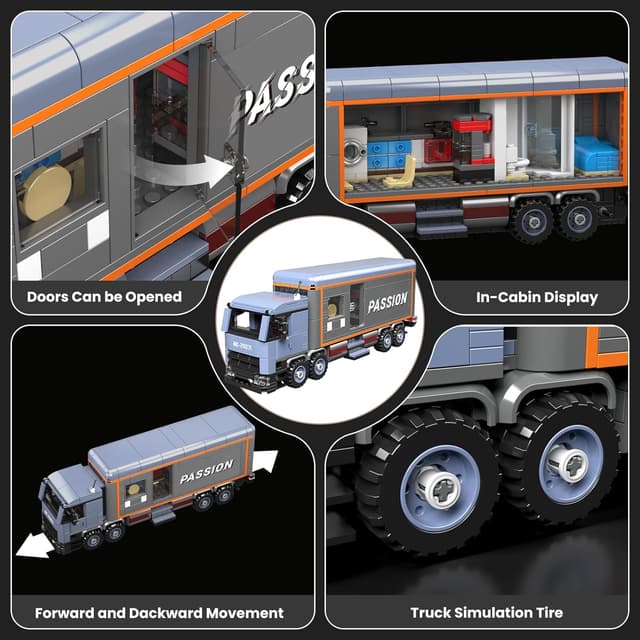 Detalle de Mould King 24071 Schwerlast-Wohnmobil, 615-teilig
