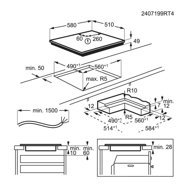Thumbnail 1 de AEG TO63IQ0BIB con 3 zonas de cocción