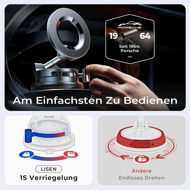 Thumbnail 6 de LISEN Vakuum Magnet‑Autohalterung für iPhone