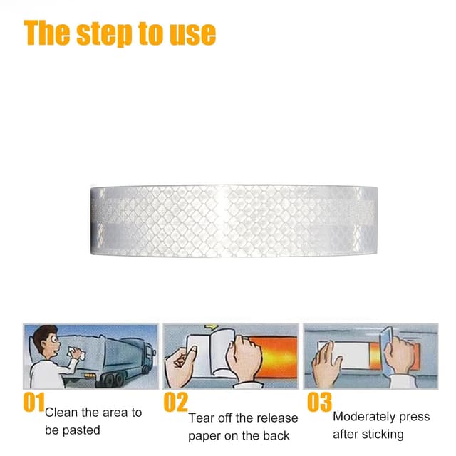 Thumbnail 6 de XFXIA Nastro catarifrangente adesivo bianco 2,5 cm x 20 m per auto, moto e bici