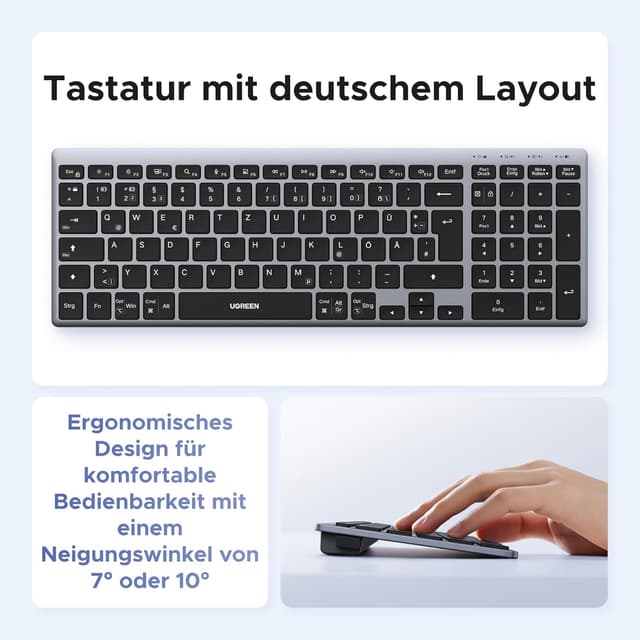 Thumbnail 5 de UGREEN Bluetooth Tastatur 500 mAh ⌨