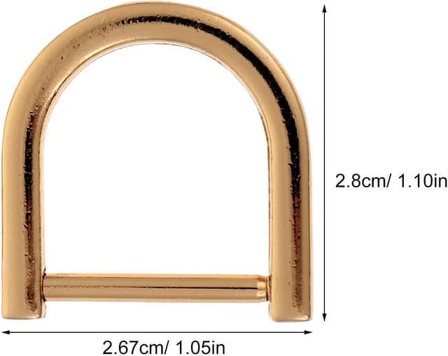 Detalle 2 de Healifty 4-teilig Schraubbare Halbkreis-D-Ringe (1,10 Zoll) aus Zinklegierung – Gepäck- und Taschen-Hardware in Goldfarben