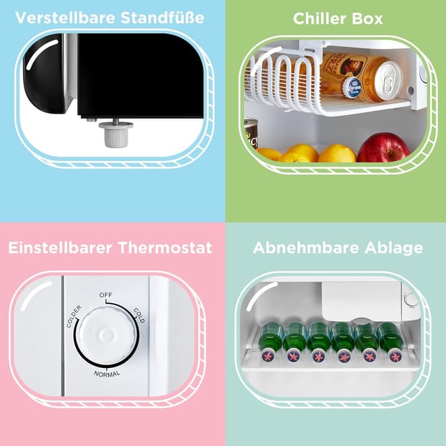 Detalle 1 de Kleiner Kühlschrank 47 Liter Retro-Design