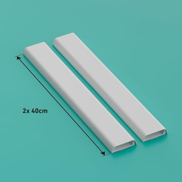 Detalle de D-Line TV Kabelabdeckung (2× 60×15 mm, 40 cm) – selbstklebend, flach und überstreichbar in Weiß