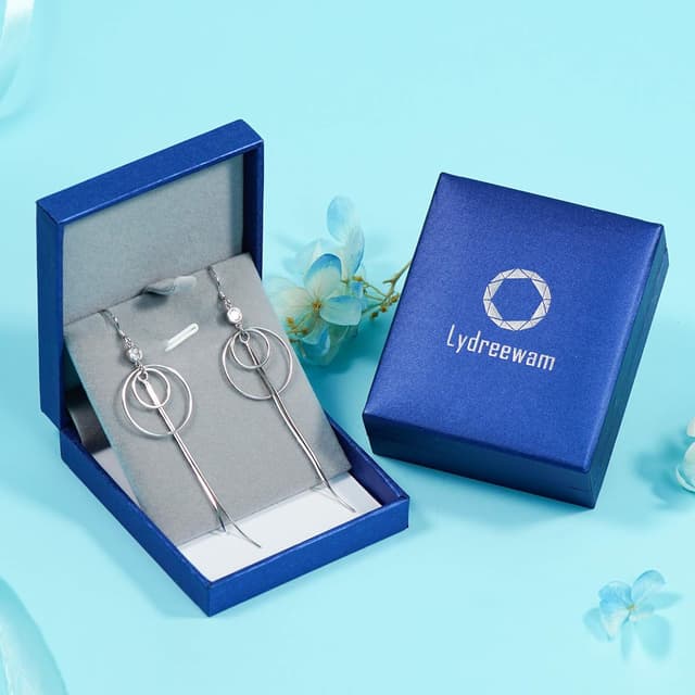 Thumbnail 6 de Lydreewam lange Quasten-Ohrhänger aus 925 Sterling Silber mit 3A Zirkonia und Kreis-Design