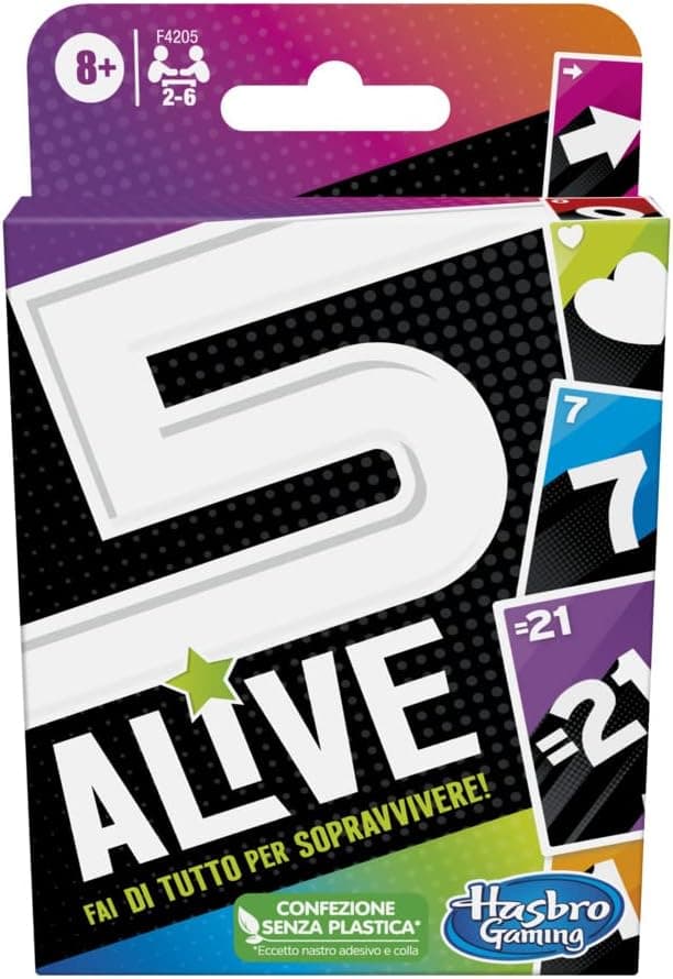 Detalle de Hasbro Gaming 5 Alive: gioco di carte per famiglie e amici, da 8 anni, 2–6 giocatori