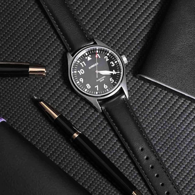 Thumbnail 6 de ANBEER Retro Crazy Horse Leather Watch Strap with quick release (18mm–24mm widths)